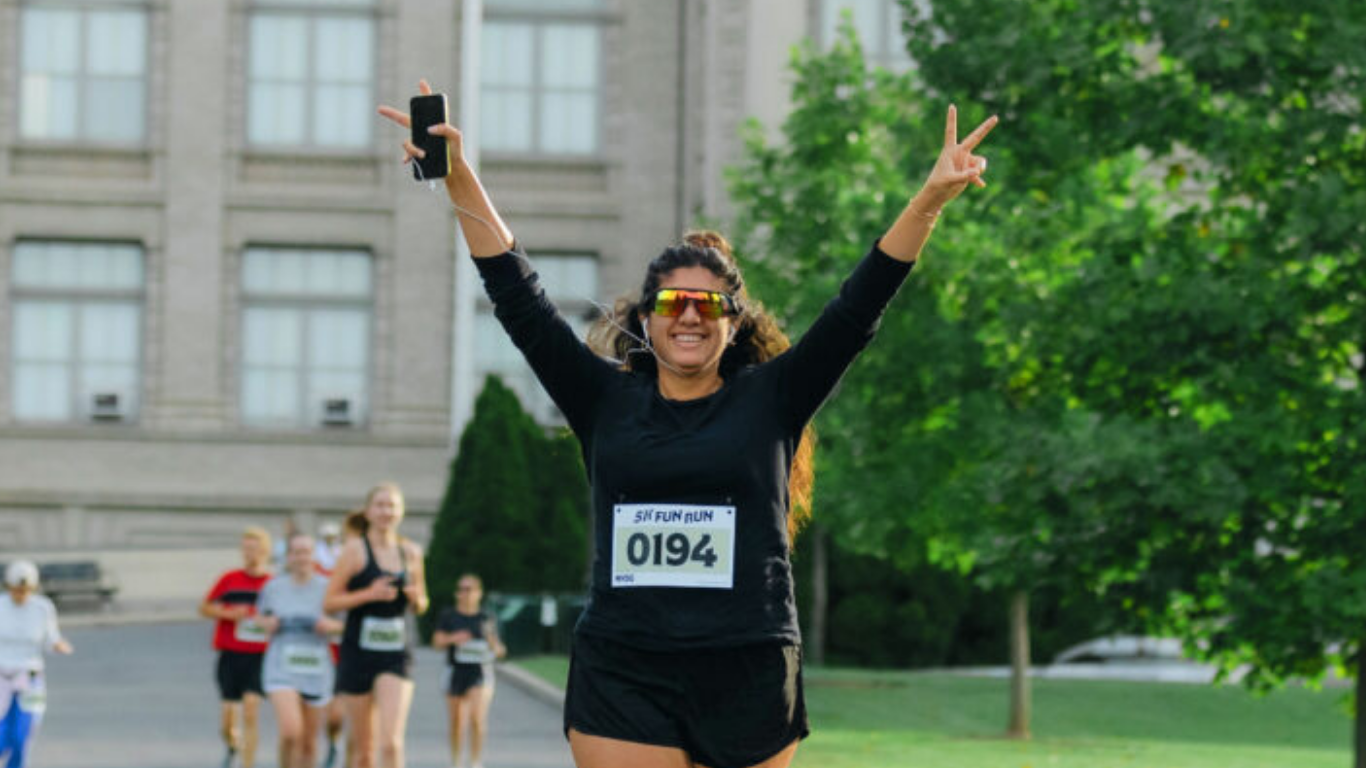 Person finishing the NYBG 5K Fun Run