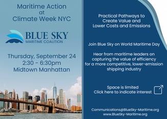 Maritime Action with Blue Sky: Accelerating Innovation and Efficiency in North American Shipping