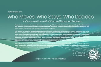 Who Moves, Who Stays, Who Decides: A Conversation with Climate-Displaced Leaders