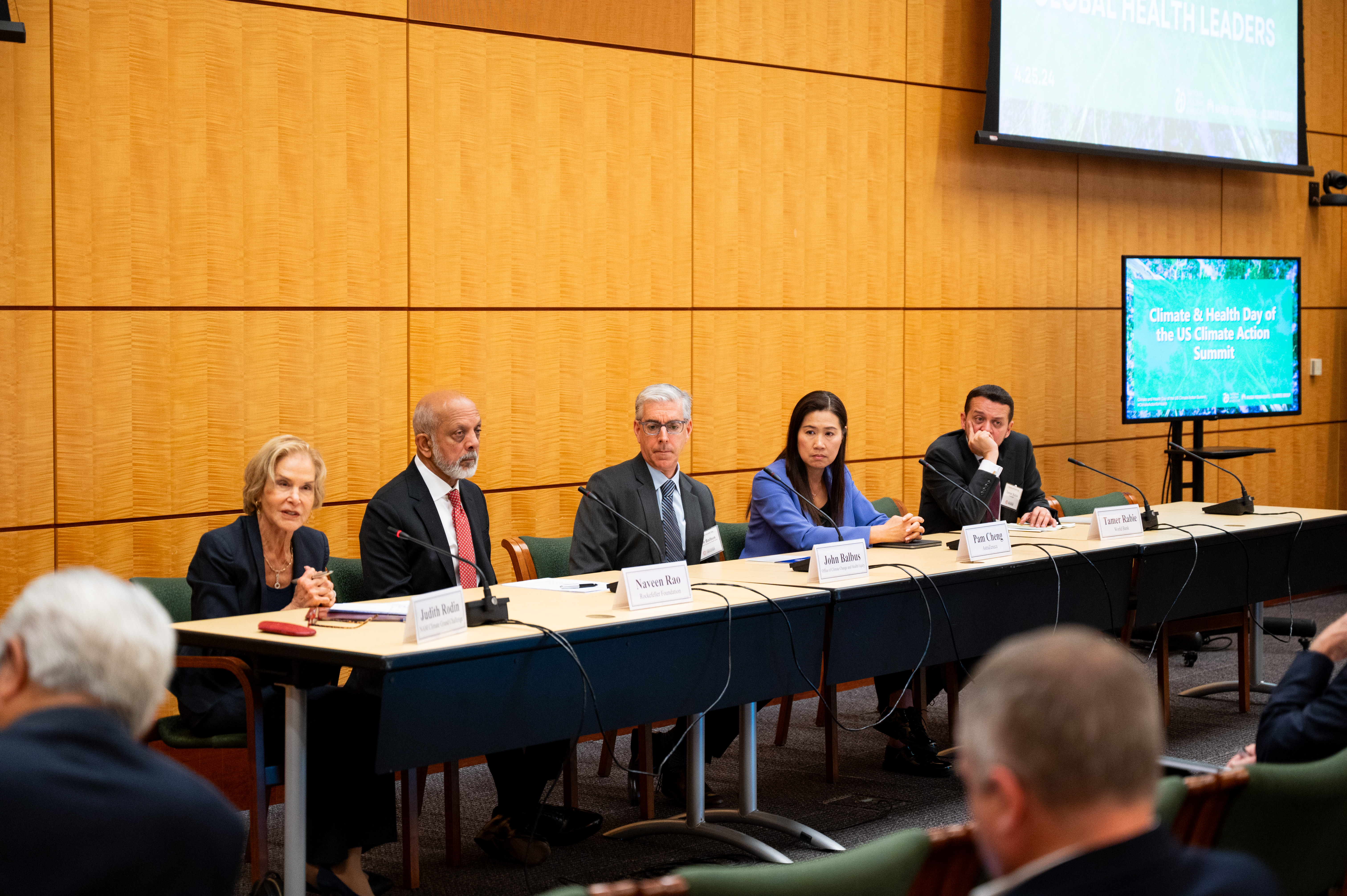 Panelists speaking at Climate and Health Day