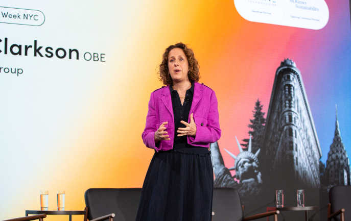 Helen Clarkson giving an opening speech