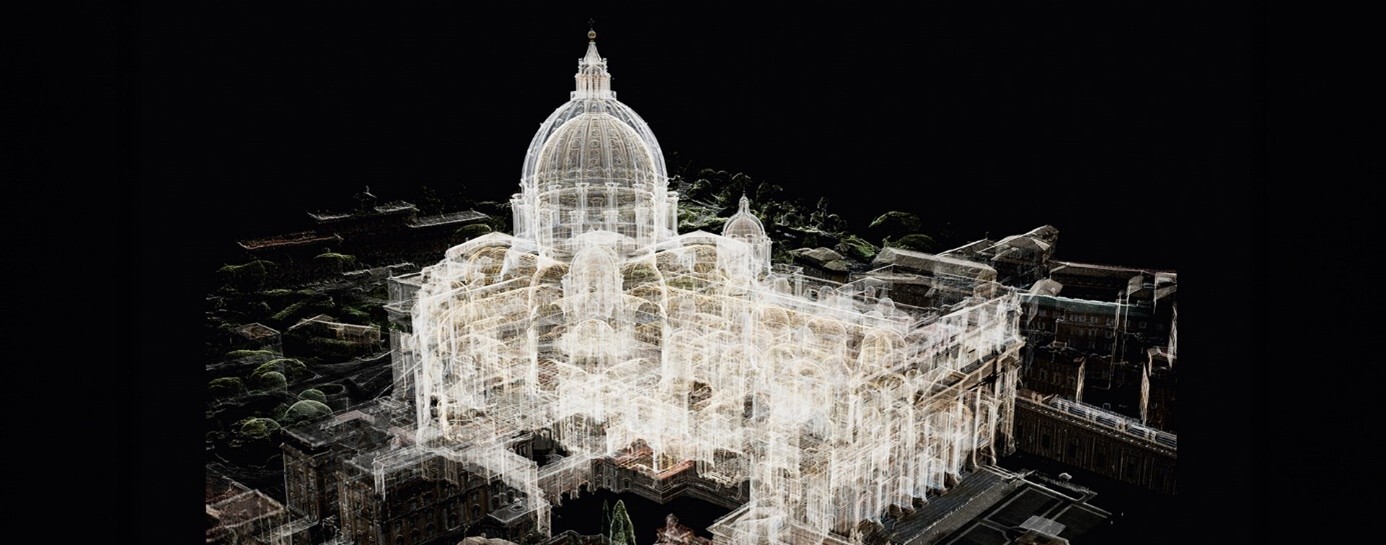 Picture: The digital twin of Saint Peter’s Basilica in Rome (Vatican – Italy), accurate down to the last millimeter. © Iconem
