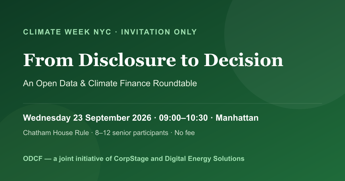 Open Data and Climate Finance: Making Climate Data Usable in Credit Decisions, or Financing the Transition: Interoperable Data for Project and Resource Finance.
