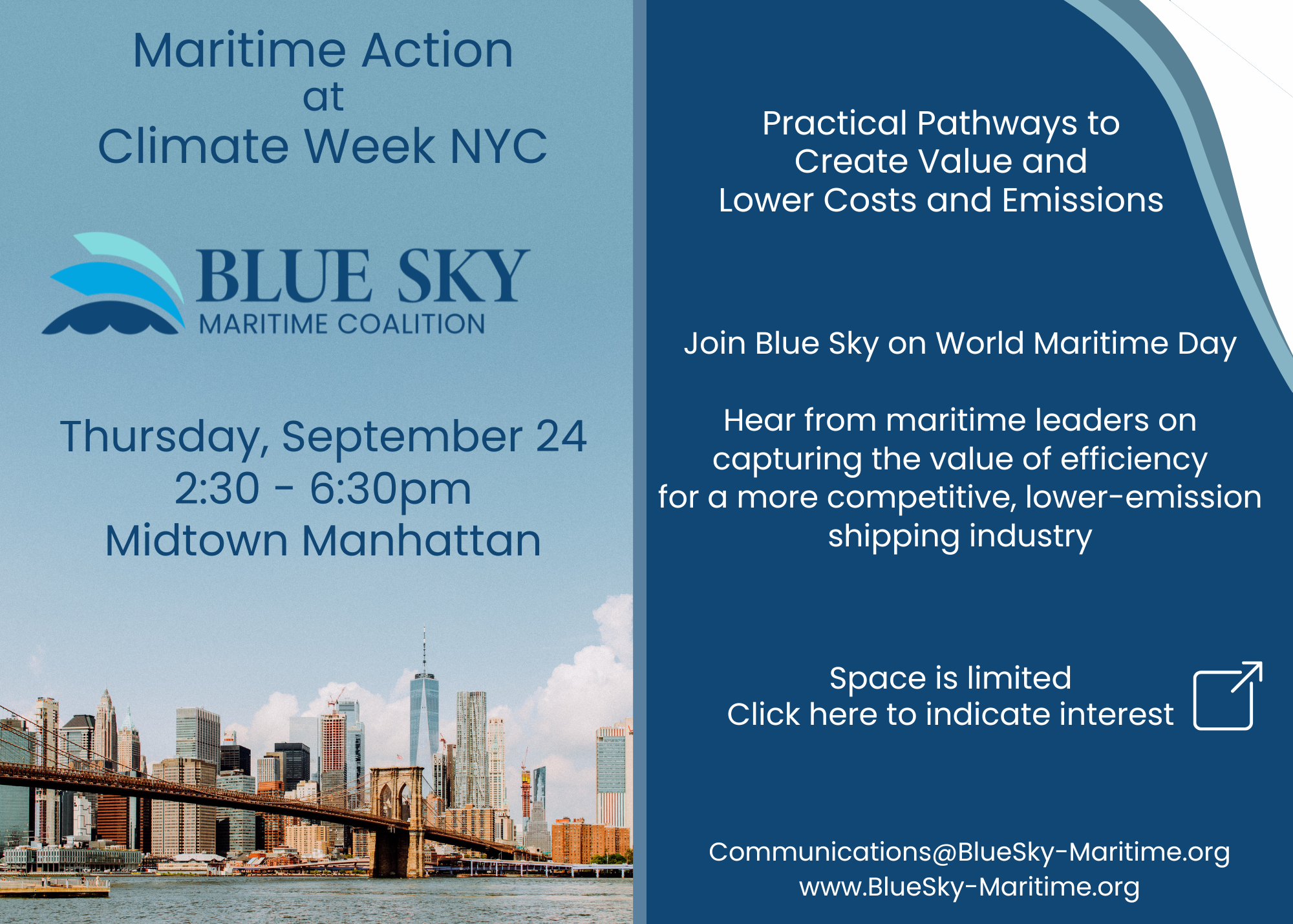 Maritime Action with Blue Sky: Accelerating Innovation and Efficiency in North American Shipping