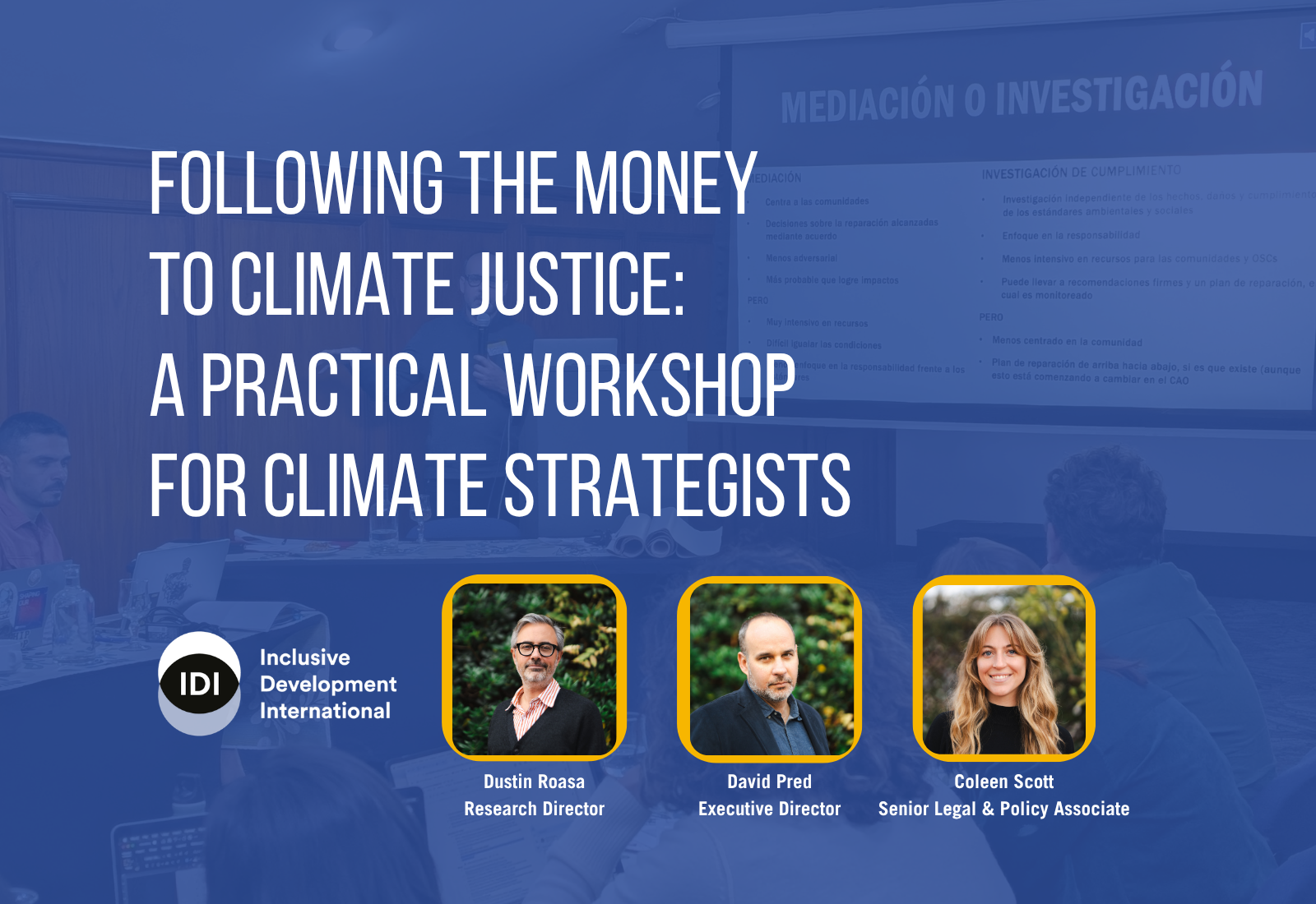 Following the Money to Climate Justice: A Practical Workshop for Climate Strategists
