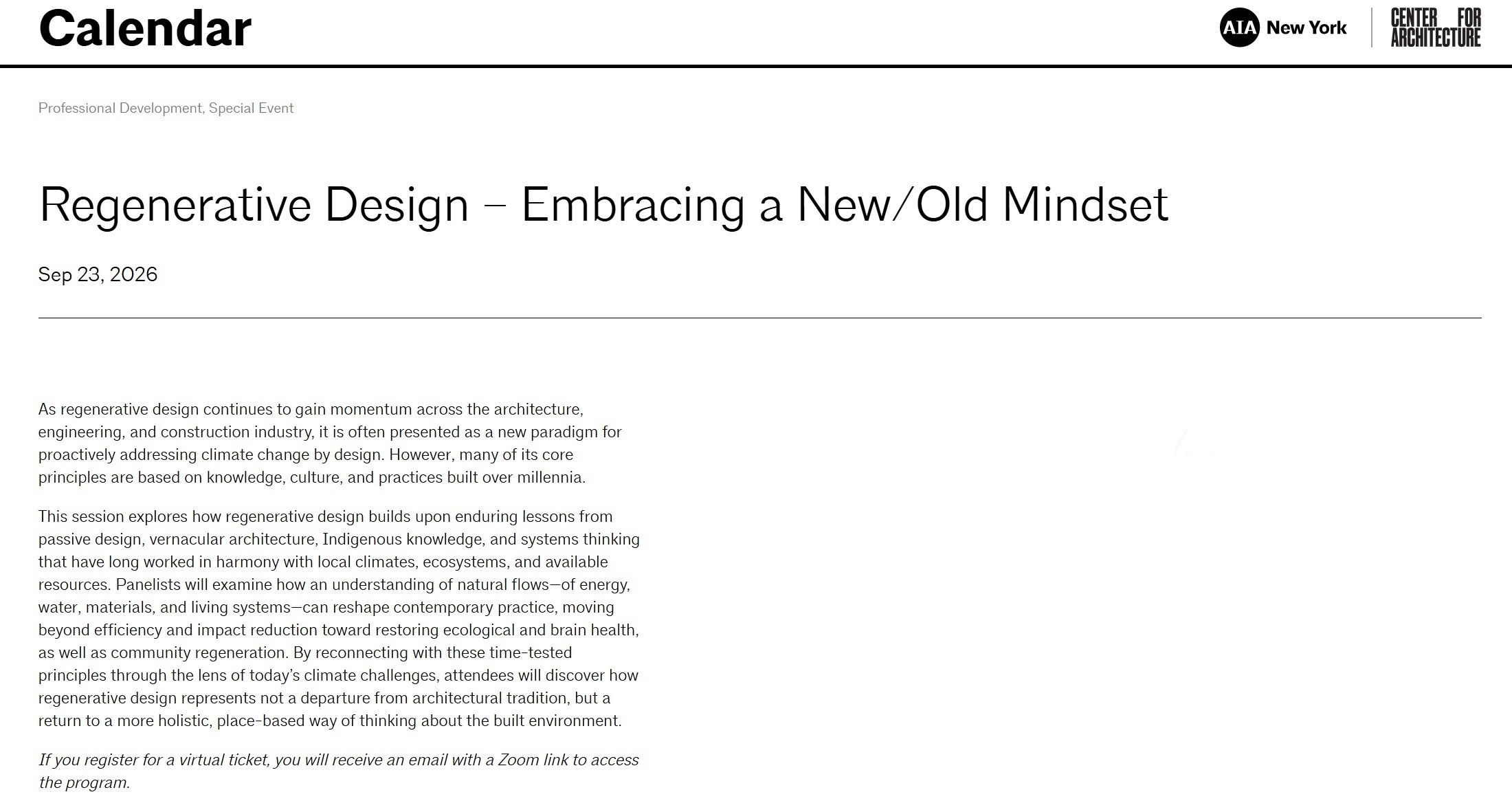 Regenerative Design – Embracing a New/Old Mindset