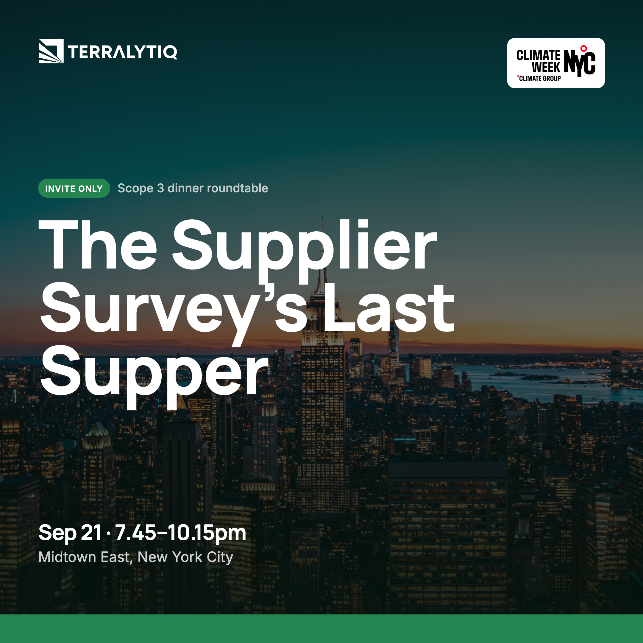 The Supplier Survey's Last Supper (Scope 3 Dinner Roundtable)