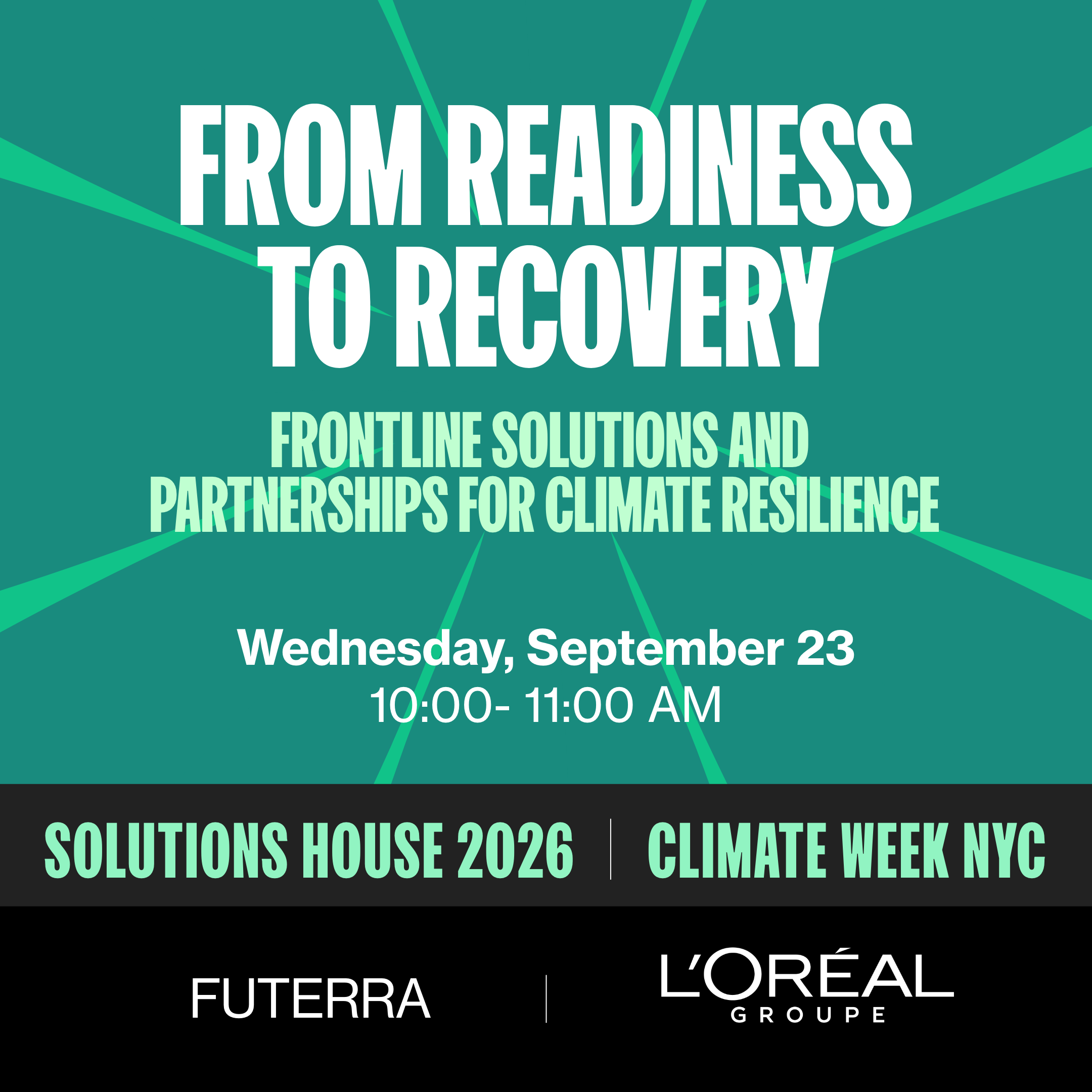 From Readiness to Recovery: Frontline Solutions and Partnerships for Climate Resilience