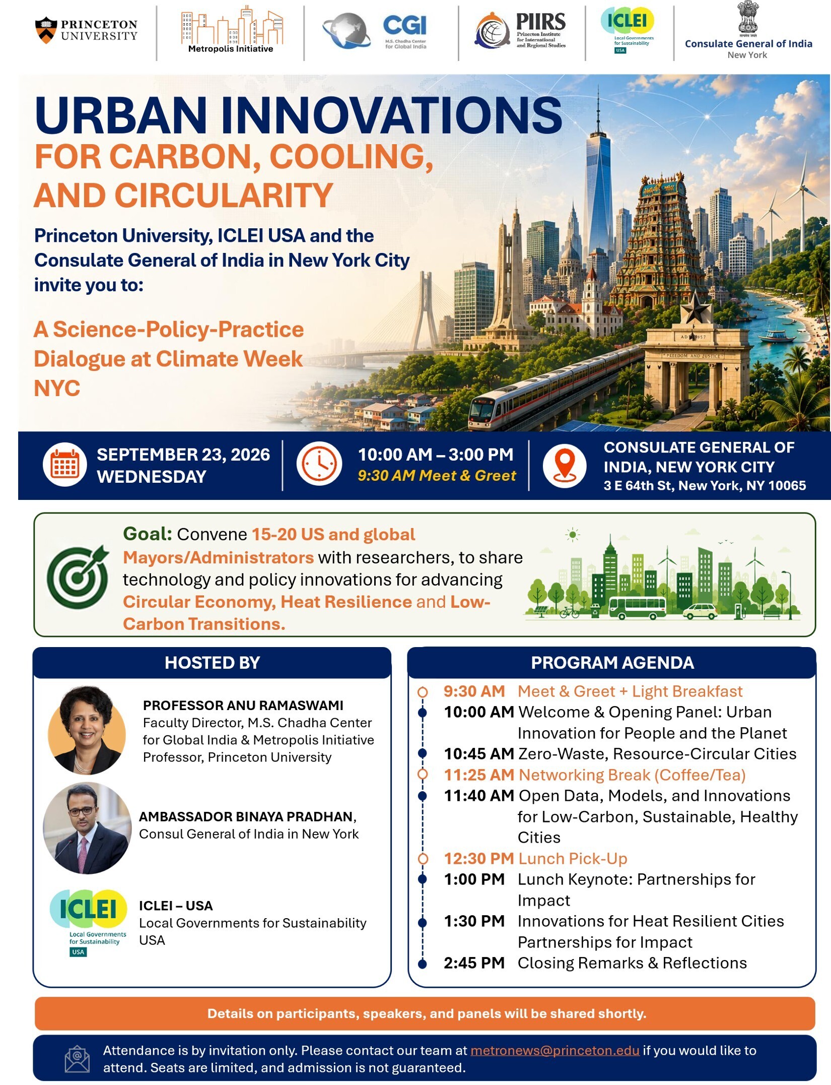 Urban Innovations for Carbon, Cooling, and Circularity: A Science-Policy-Practice Dialogue at Climate Week NYC