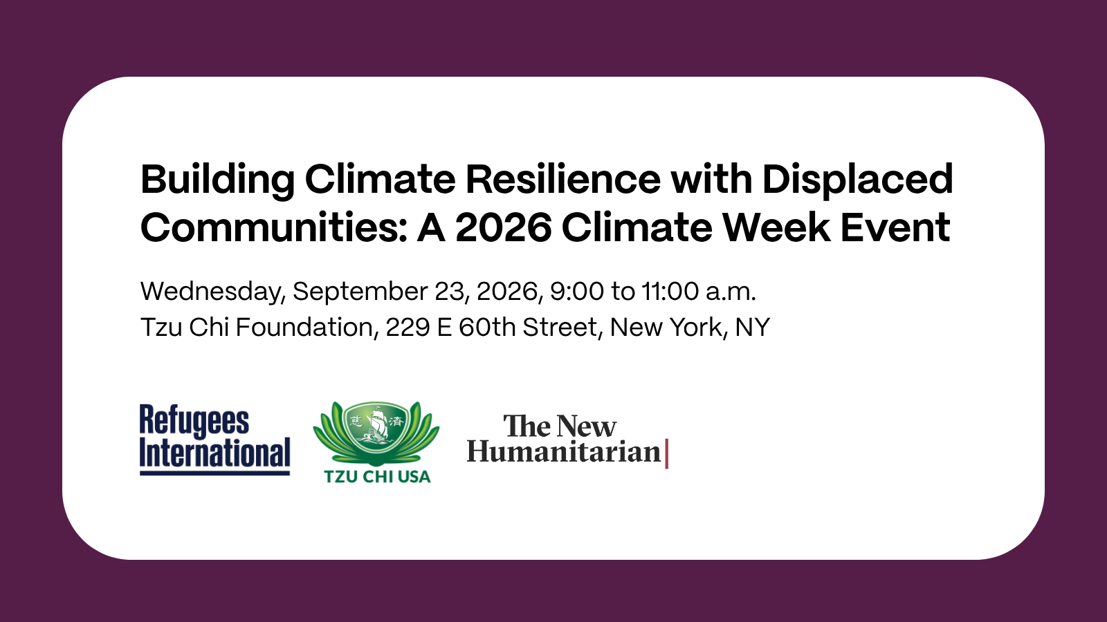 Building Climate Resilience with Displaced Communities
