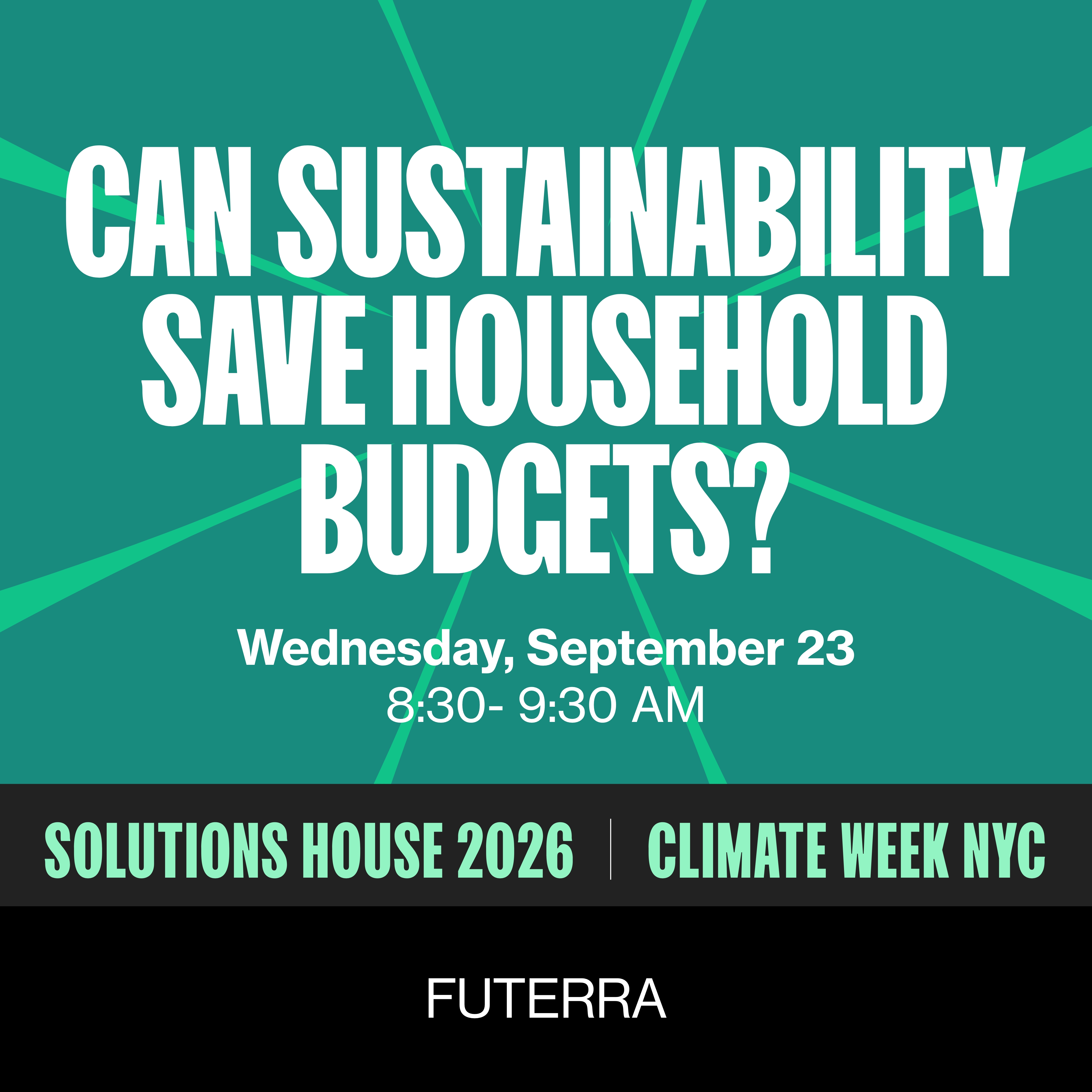 Can sustainability save household budgets?