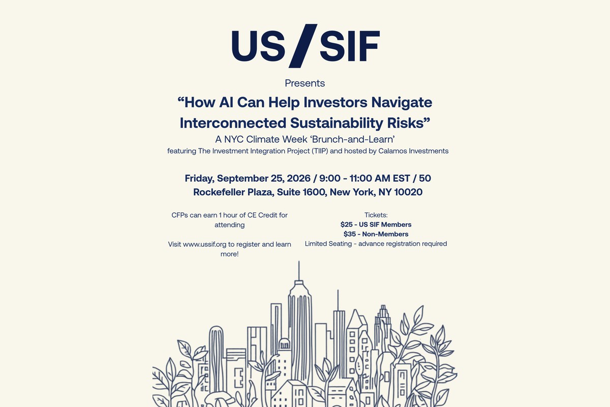 US SIF 'Brunch-and-Learn': How AI Can Help Investors Navigate Interconnected Sustainability Risks