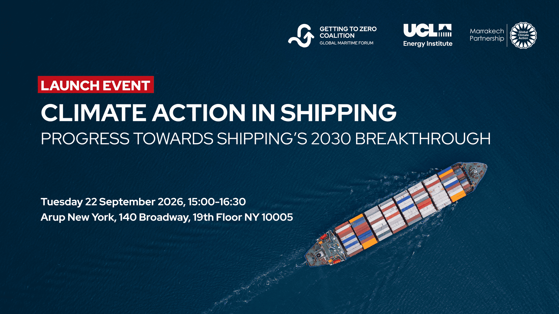 Climate Action in Shipping – Progress towards shipping’s 2023 breakthrough report launch