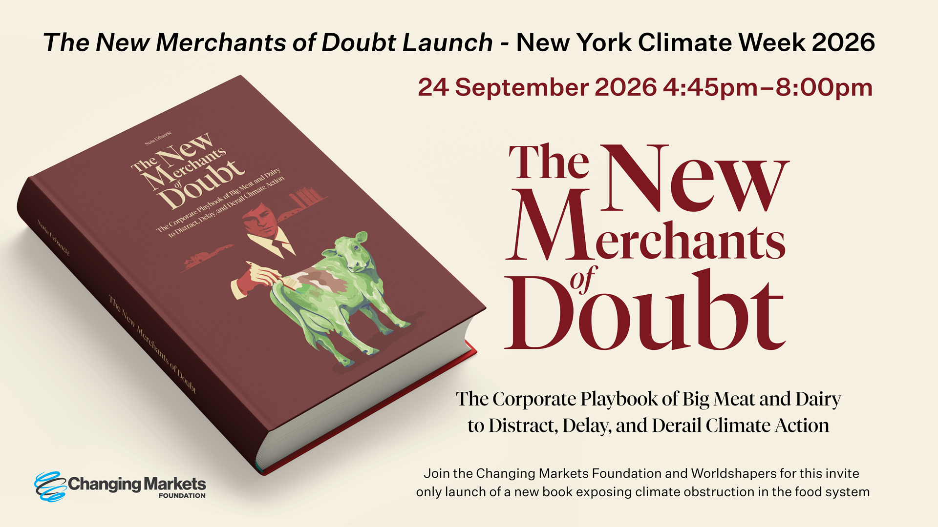 Book launch - The New Merchants of Doubt: The corporate playbook of Big Meat and Dairy to Undermine Climate Action