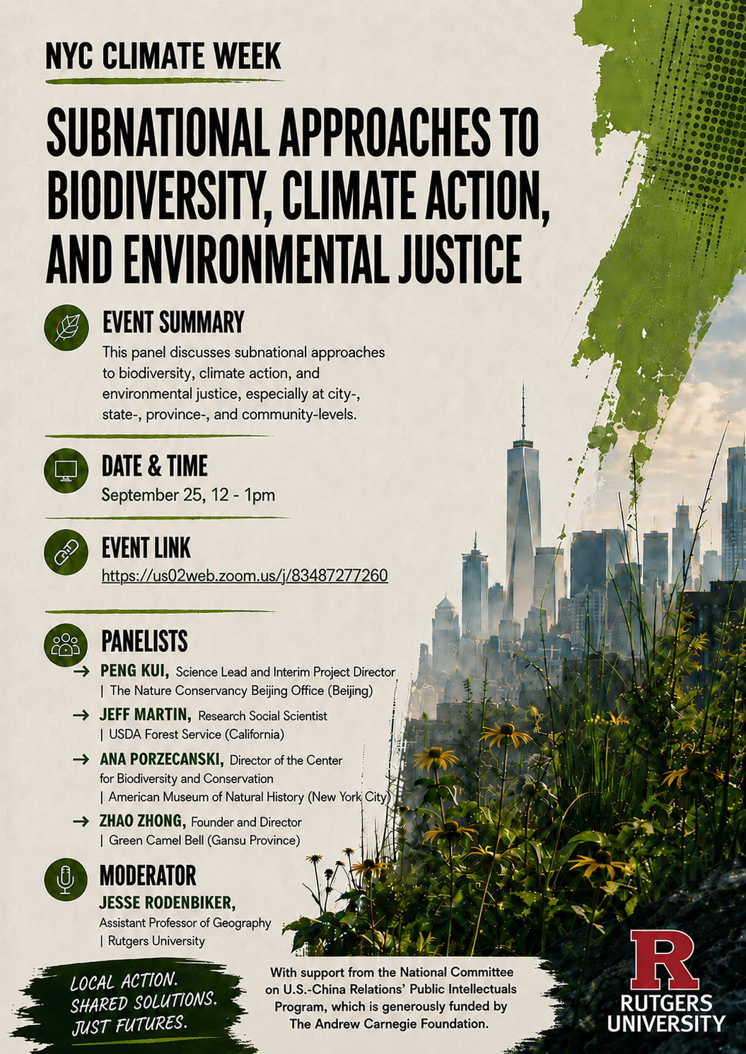 Subnational Approaches to Biodiversity, Climate Action, and Environmental Justice from U.S. and China Perspectives