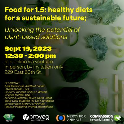 Food for 1.5: healthy diets for a sustainable future - Unlocking the potential of plant-based solutions